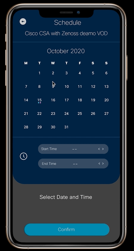 Demo Scheduling: select date interaction